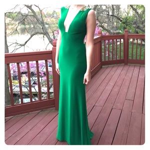 Camille La Vie Green Plunge Dress